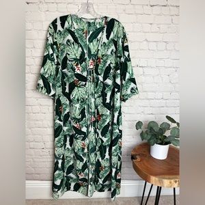 Rachel Zoe Tropical Leaf Print Swim Coverup